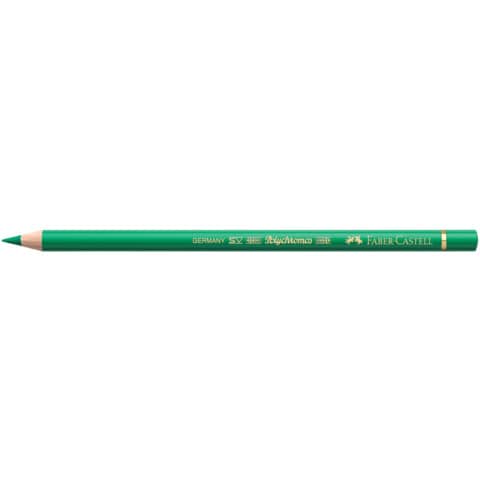 Matite colorate permanenti Faber Castell Polychromos mina 3,8 mm conf. 6 pezzi - verde smeraldo - 110163